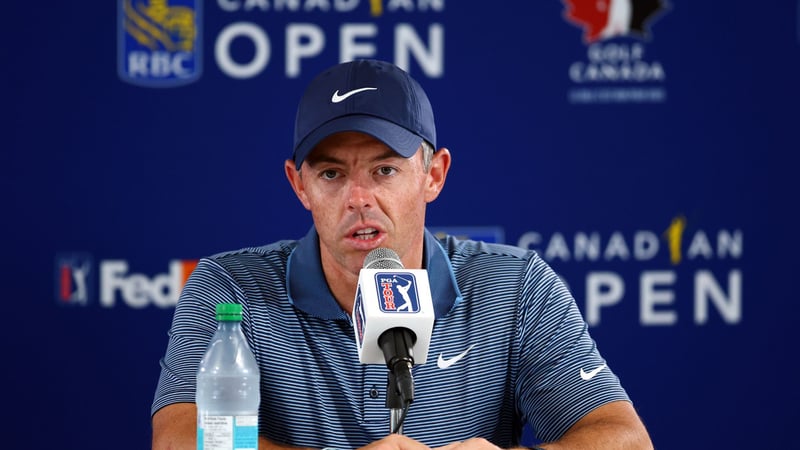 Rory McIlroy bei der Pressekonferenz der RBC Canadian Open 2025. (Foto: Getty)