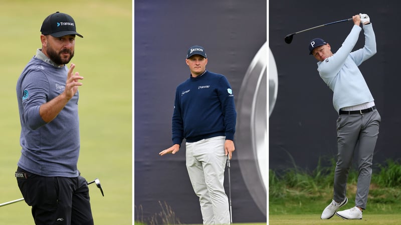 Das deutschsprachige Trio während der ersten Runde der British Open 2025. (Fotos: Getty)