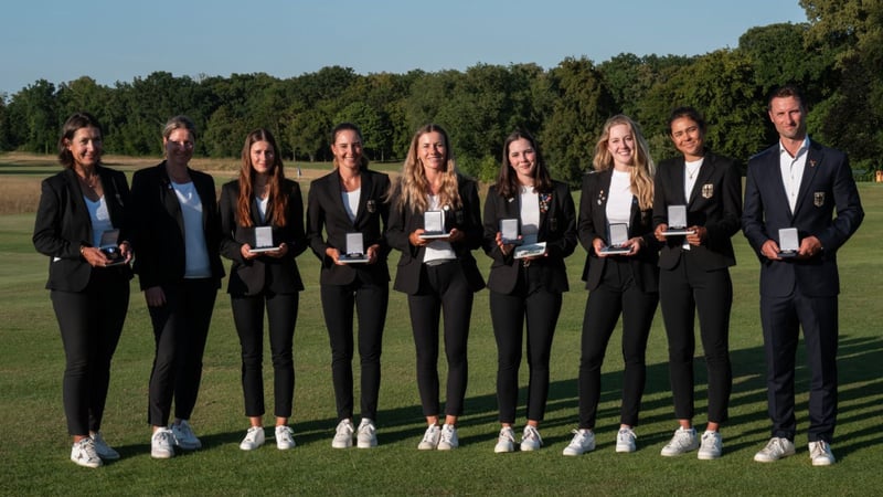Die deutschen Frauen gewinnen 2025 bei der Team-Europameisterschaft in Frankreich die Bronzemedaille. (Foto: FFgolf/ Mathilde Mazars)