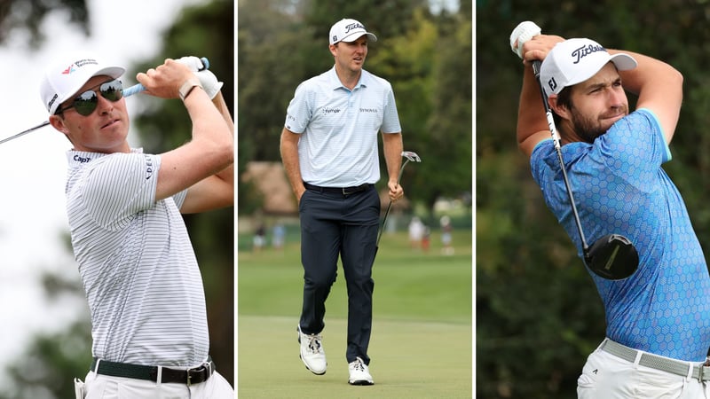 Die US-Ryder-Cup-Spieler (l., m.) spielen geschlossen vorne mit und Thomas Rosenmüller (r.) rettet den Cut. (Fotos: Getty)