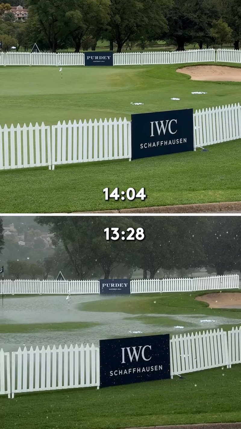 Royal Johannesburg zeigt erstklassiges Drainagesystem bei Nedbank Golf Challenge - (@DPWorldTour)