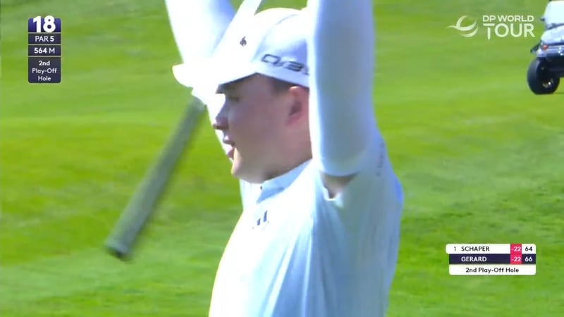 Spektakulärer letzter Schlag bei der AfrAsia Bank Mauritius Open - (@DPWorldTour)