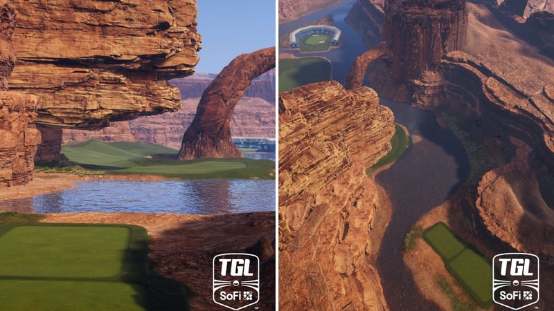 Tomorrow Golf League stellt spektakuläres Design vor. (Fotos: x.com/@TGL)