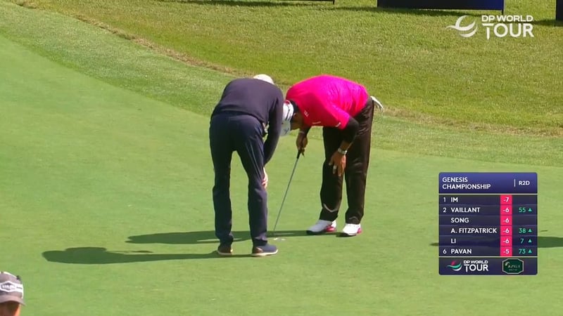 Hideki Matsuyamas spektakulärer Hole-Out beschädigt Grün bei DP World Tour - (@DPWorldTour)