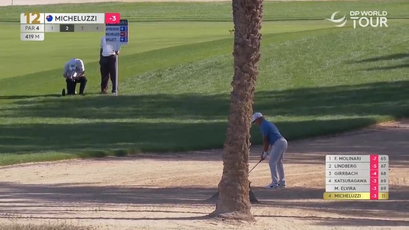 David Micheluzzi beeindruckt mit spektakulärem Schlag beim Hero Dubai Desert Classic - (@DPWorldTour)