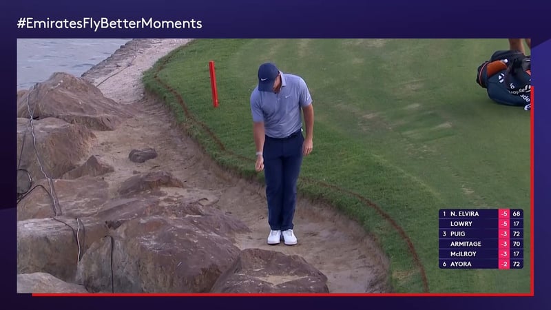 Rory McIlroy beeindruckt mit spektakulärem Recovery-Shot in Dubai - (@DPWorldTour)