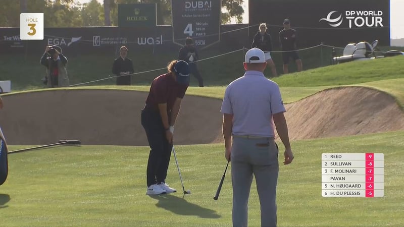 Angel Ayora begeistert mit Chip-Eagle beim Hero Dubai Desert Classic - (@DPWorldTour)