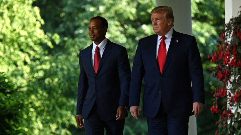 Donald Trump hat sich öffentlich zu Tiger Woods’ möglichen Masters-Plänen geäußert. (Foto: Getty)