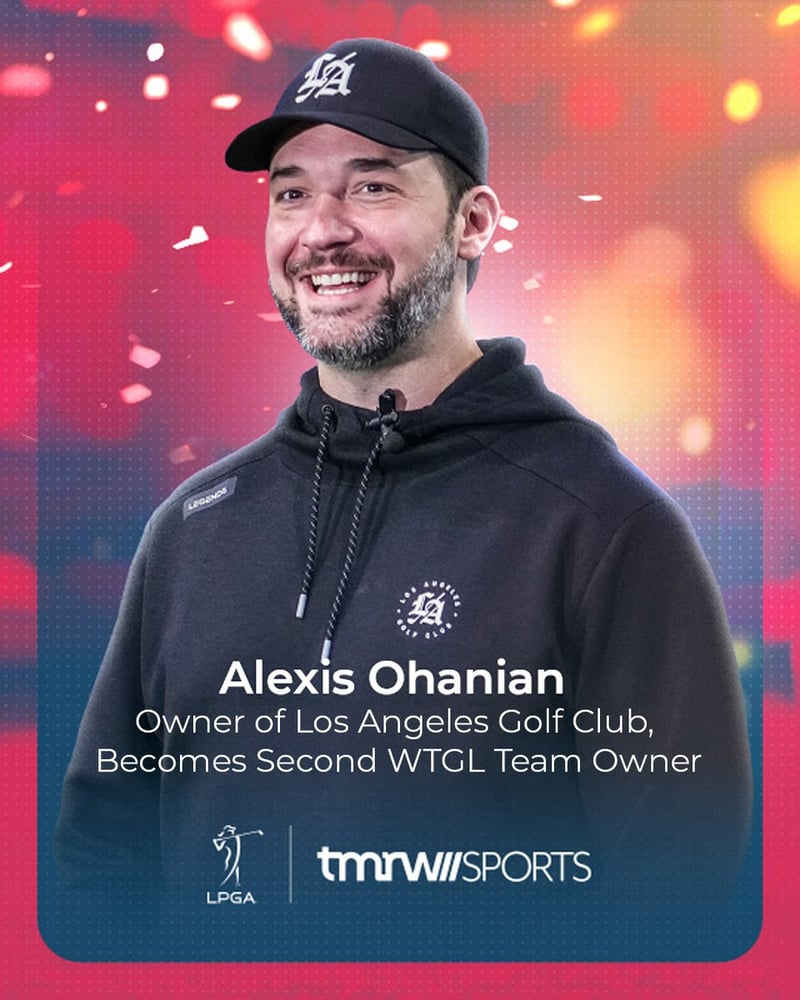 Alexis Ohanian steigt als zweiter WTGL-Teamowner ein