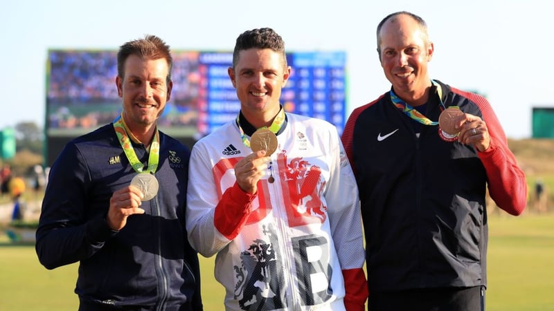 Who are the golfers with a medal from the Olympic Games?