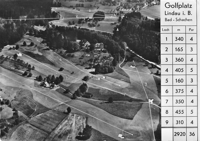 Golfgeschichte(n) in Objekten – Postkarte des „Golfplatzes Lindau i.B. Bad – Schachen“