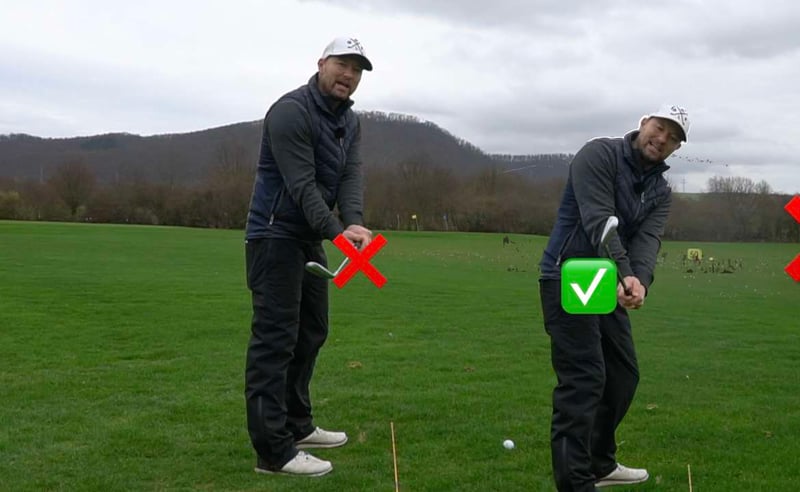 Kritischer Punkt im Golfschwung (Rückschwung)