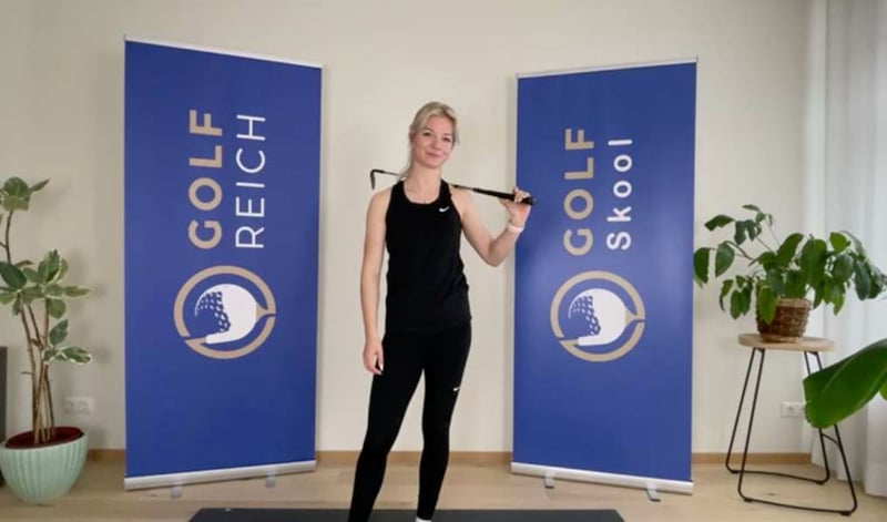 Übung für Beweglichkeit und Balance beim Golf // Angeleitete Golffitness Übung live