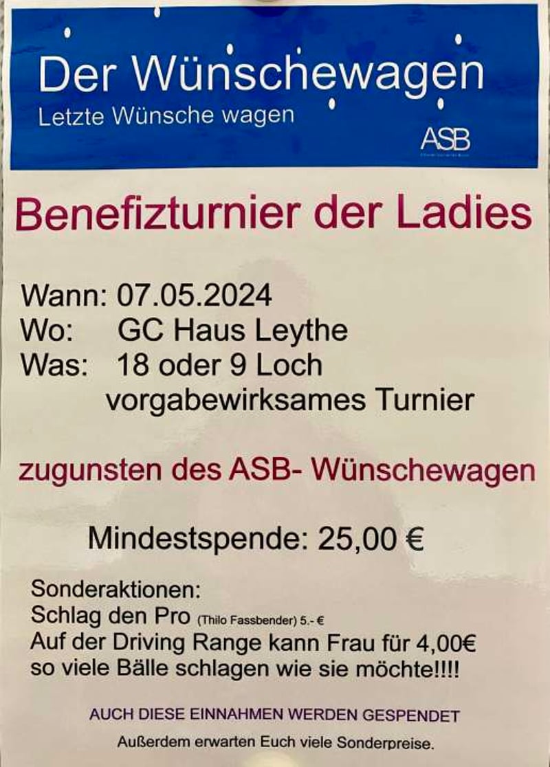 Golfturnier für den guten Zweck!