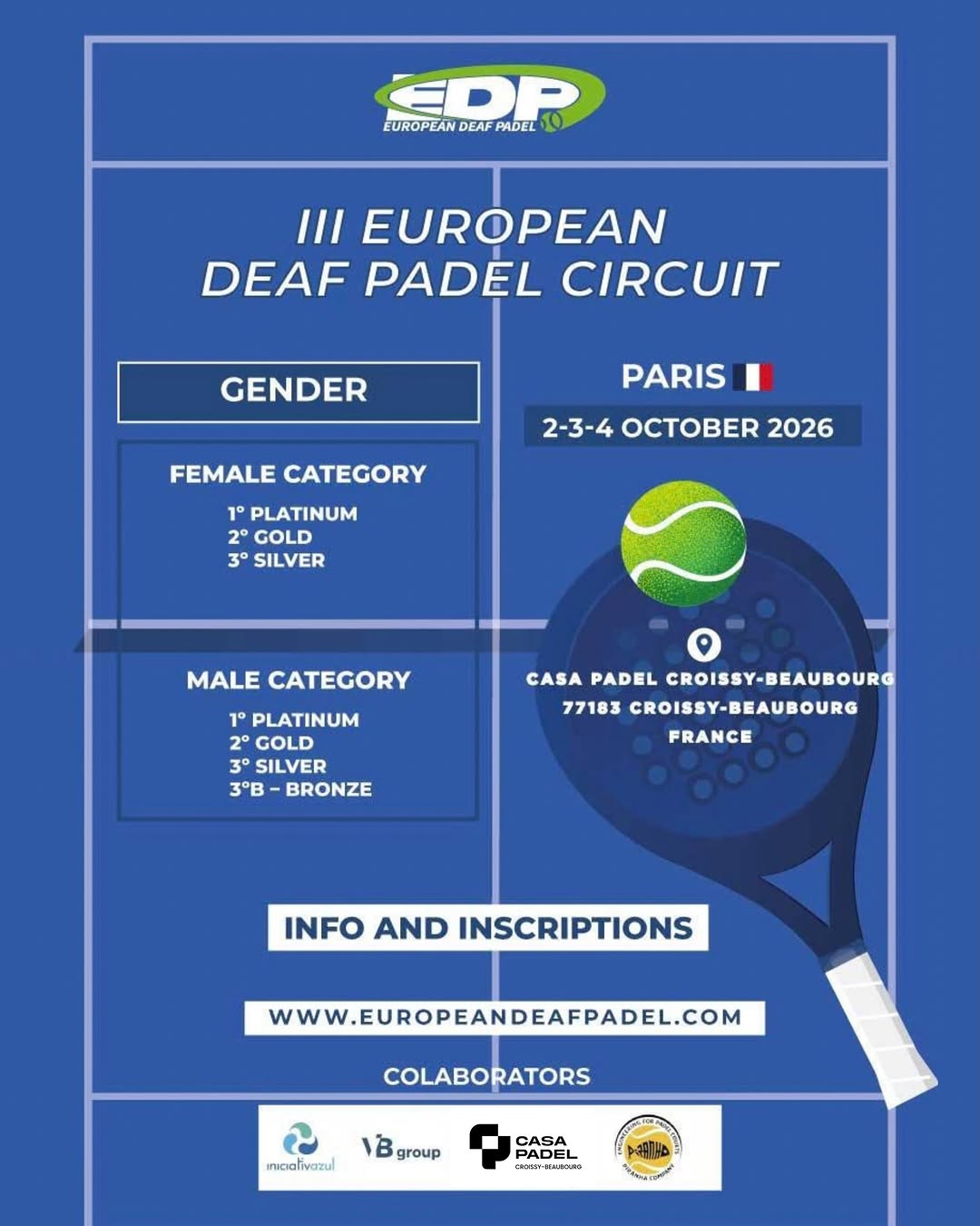 Casa Padel Hosts Third European Stage of Deaf and Hard of Hearing Padel Circuit