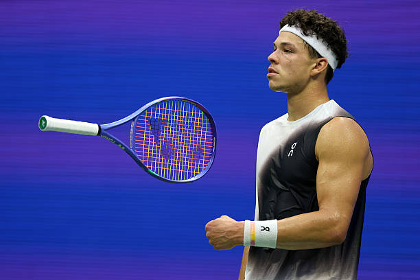 Ben Shelton reacts in the final against Alexander Zverev, US Open 2026.