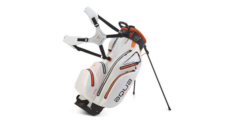 Das neue Aqua Hybrid Golfbag in der Farbe weiß. (Foto: Big Max Golf)