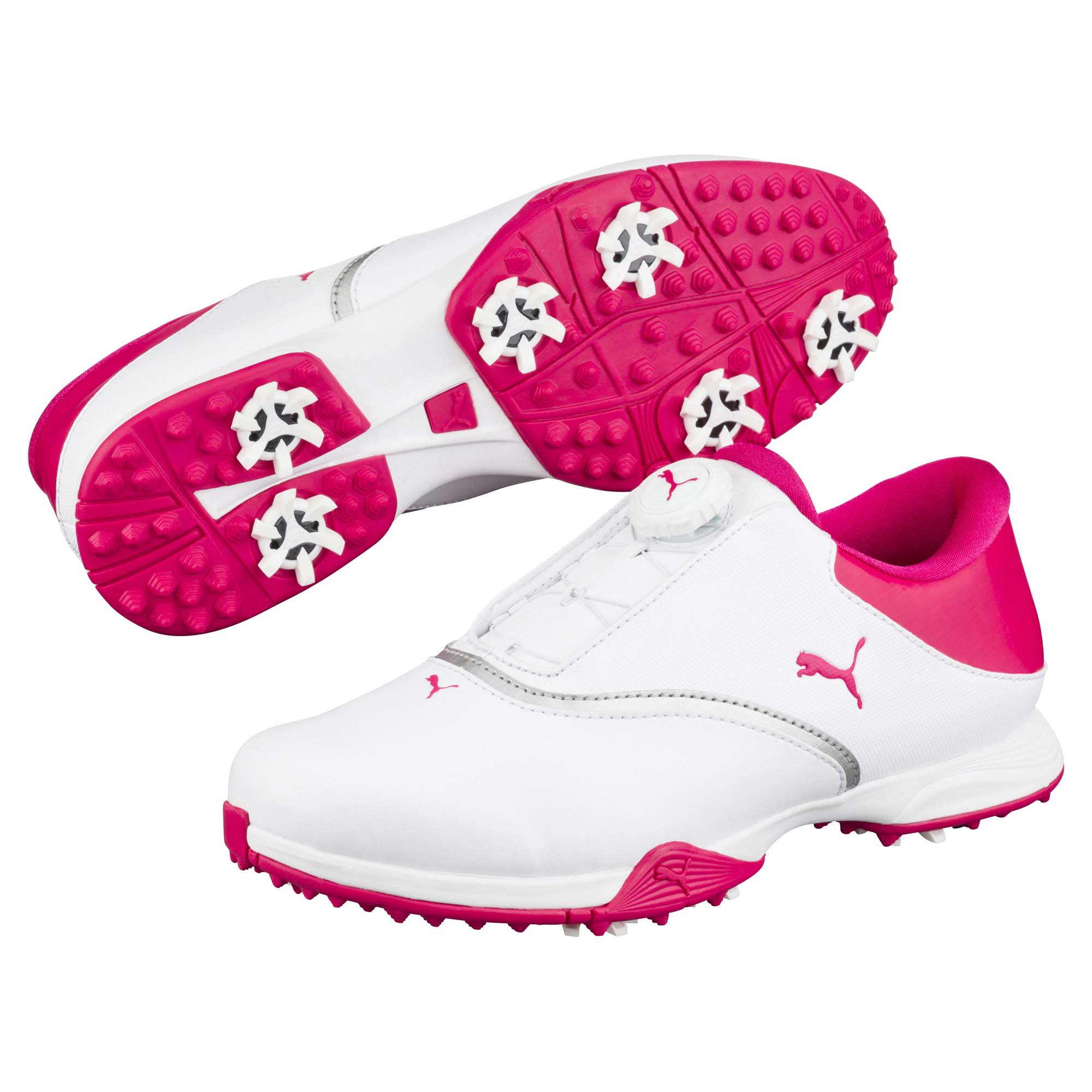 Die schnürsenkellose Disc-Technologie befindet sich auf der Lasche des Schuhs. (Foto: Puma Golf)