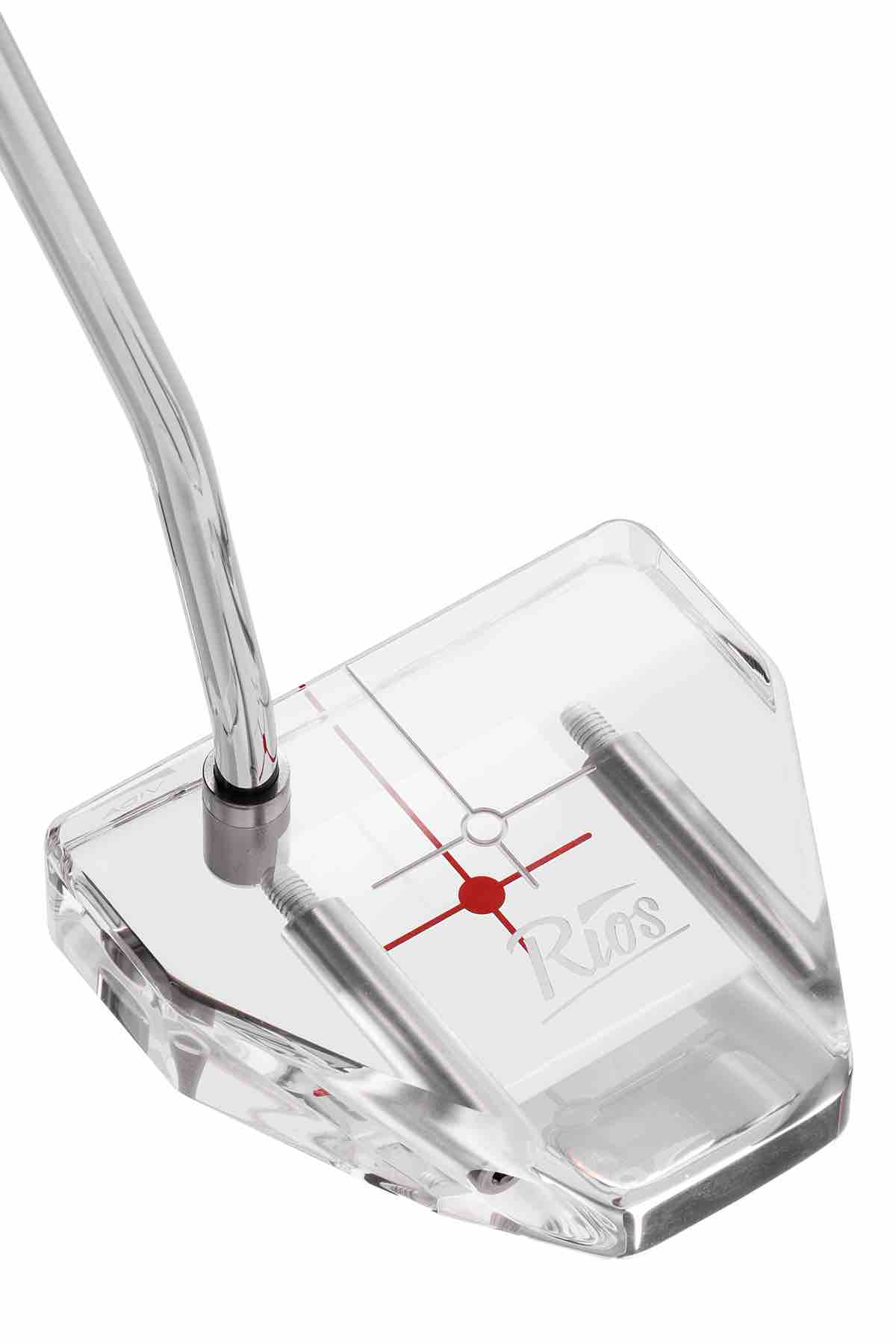 Der Vida Putter ist als transparente und als schwarze Version erhältlich und verfügt über eine sogenannte 2-Cross-Technologie, die beim Ausrichten helfen soll. (Foto: Rios Golf)