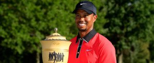 Glücklicher Gewinner Tiger Woods