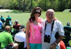 Sandra Gal mit ihrem Vater Jan beim Masters in Augusta.