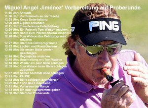 Die Vorbereitung von Miguel Angel Jimenéz vor einer wichtigen Golfrunde! (Foto: Getty)