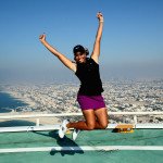 Cheyenne Woods auf dem Dach des Burj al Arab. (Foto: Getty)