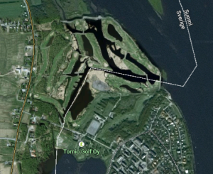 Der Tornio Golf Club liegt sowohl in Schweden (l.), als auch in Finnland.