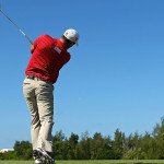 Padraig Harrington zeigt als dreifacher Major-Gewinner auf der Driving Range seine ganz eigene Technik. (Foto:Getty)