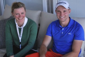 Golf-Post-Redakteurin Juliane Bender und Max Kieffer bei der BMW International Open in München. (Foto: GP)