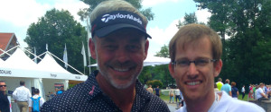 Darren Clarke und Golf-Post-Redakteur Lars Kretzschmar in München. (Foto: Golf Post)