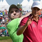 Maximilian Kieffer, Martin Kaymer und Bernd Wiesberger (v.l.) haben gute Chancen auf den Sieg bei der Alstom Open de France.