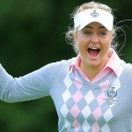 Charley Hull freut sich über einen gewonnenen Punkt beim Solheim Cup. (Foto: Getty)