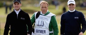 Martin Kaymer (li.), Horst Kaymer, Martins Vater (Mitte) und Bruder Philipp Kaymer zusammen beider Alfred Dunhill Links Championship in St. Andrews. (Foto: Getty)