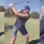 Dirk Nowitzki versucht sich beim Turnier der Dallas Mavericks im Golfen.