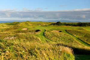 Golfen auf einer Briefmarke: Das achte Loch auf dem Royal Troon Goolfplatz in Großbrittanien. (Foto: getty)