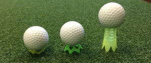Die Aero Spark Golf Tees von links nach rechts: 6mm, 13mm und 45mm. (Foto: Golf Post)