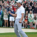 Adam Scott bejubelt seinen US Masters-Sieg 2013. Mit dabei: Der Broomstick-Putter. (Foto: Getty)