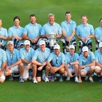 Das europäische Team mit seinen Caddies beim EurAsia Cup 2016, der Feuertaufe für den Ryder Cup im Herbst. (Foto: Getty)