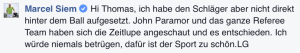 Marcel Siem äußert in einem Facebook-Kommentar seine Sicht der Dinge. (Foto: Facebook)