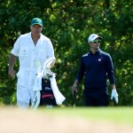 Der Australier Adam Scott, der als Top-Favorit angereist ist, hat wie angekündigt seinen neuen (alten) Caddy Steve Williams dabei, der nun zum Masters an seine Tasche zurückkehrt. (Foto: Getty)