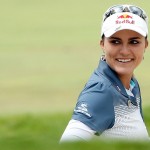 Lexi Thompson mit dem schönsten Schlag des Tages bei Auftakt der Swinging Skirts. (Foto: Getty)