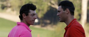 Martin Kaymer (re) und Rory McIlroy treffen in den ersten beiden Runden des Masters aufeinander. (Foto: Getty)