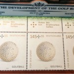 Eine Sonderbriefmarke mit einem Golfball wurde anlässlich der Wiederaufnahme des Golfsports in den Kanon der olympischen Sportarten herausgegeben. (Foto: Michael Basche)