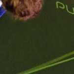 PuttView berechnet vom Break abhängige ideale Puttline und projeziert den Verlauf via Beamer auf das Putting-Grün.