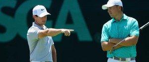 Neben Rory McIlroy (l.) und Jordan Spieth hat auch der Weltraglistenführende Jason Day bei der US Open 2016 zu kämpfen.