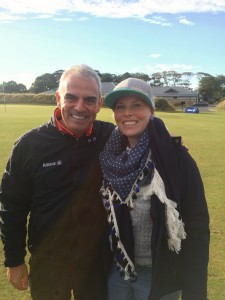 Sabrina Oesterwind mit dem Ryder-Cup-Kapitän 2014, Paul McGinley. (Foto: Sabrina Oesterwind)