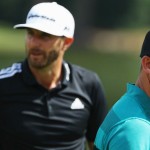 Dustin Johnson und Kevin Chappell werden am Sonntag gegeneinander um den Sieg bei der Tour Championship kämpfen. (Foto: Getty)