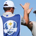 Lee Westwood und Danny Willett liefern sich einen erbitterten Kampf mit J.B. Holmes und Ryan Moore in den Fourballs beim Ryder Cup. (Foto: Getty)
