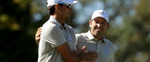 Sergio Garcia und Rafa Cabrera Bello sorgen für Euphorie bei Team Europa beim Ryder Cup 2016. (Foto: Getty)